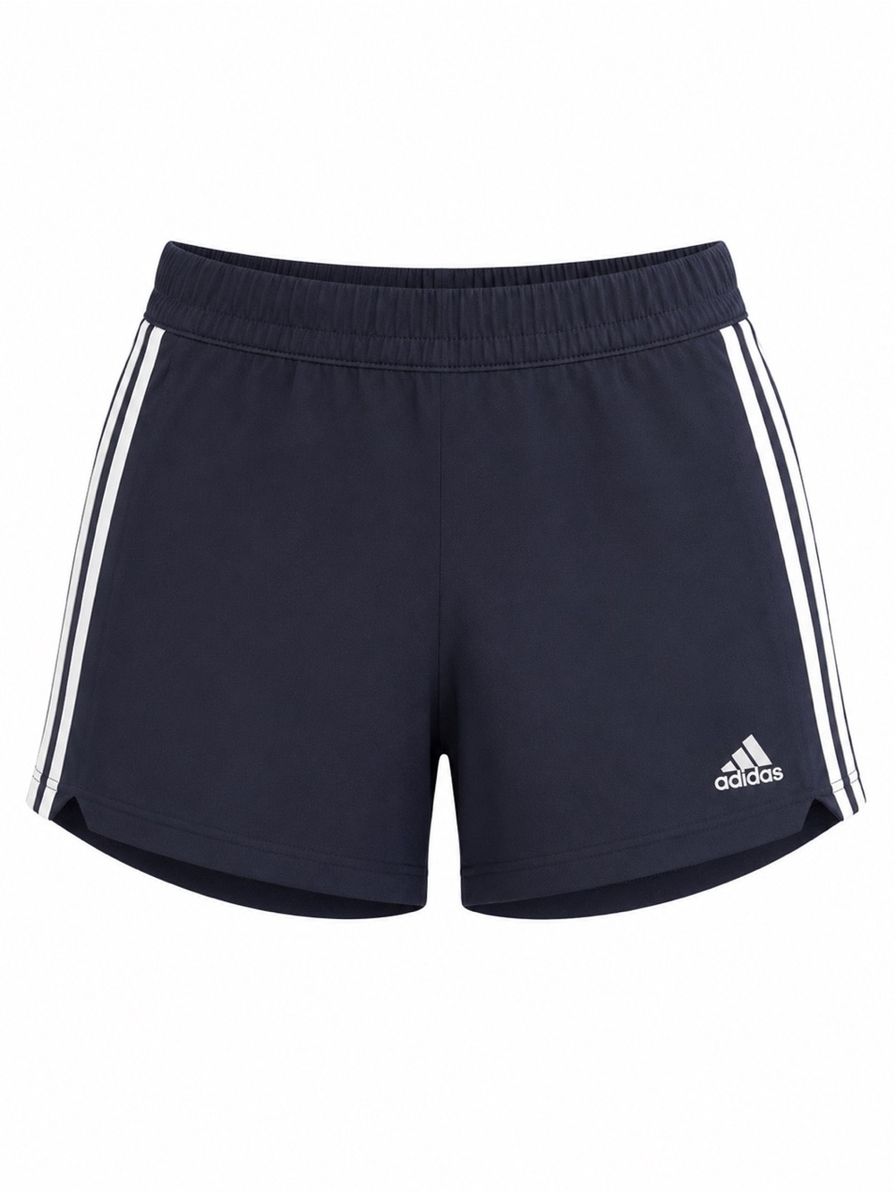 adidas Woman’s Navy Athletic Running Shorts Size M White Stripe Acrivewear